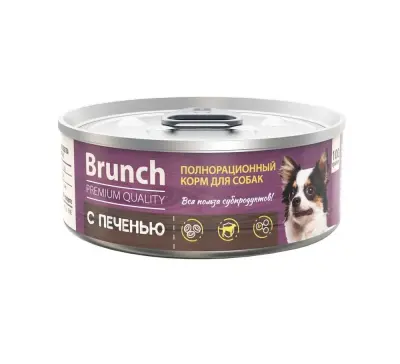 422101001 Корм влажный полнорационный для собак Brunch "с печенью", 100 г