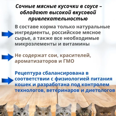 Родные корма 0,085кг с курочкой и потрошками в соусе по-ростовски для котят (043429) фото