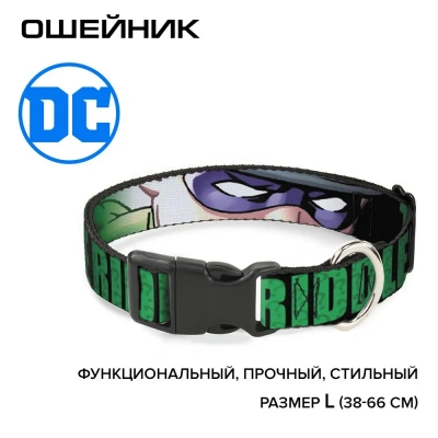 Ошейник (Buckle-Down) Загадочник мультицвет с пластиковой застёжкой 38-66 см