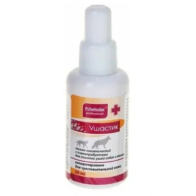 Ушастик (Пчелодар) лосьон гигиенический для очистки ушей для кошек и собак, 50мл фото Ушастик (Пчелодар) лосьон гигиенический для очистки ушей для кошек и собак, 50мл фото