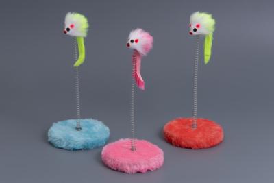 Игрушка (Wogy) Мышка на пружинке h=20.5см d=10см микс для кошек фото