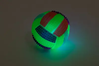 Игрушка-пищалка WOGY для собак Мяч d=7.5см мигает, микс фото