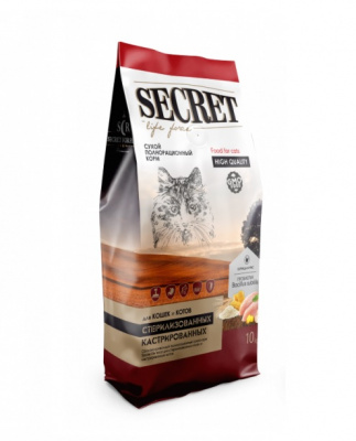 Секрет (Secret) Life Force 10кг сухой курица и рис для стерилизованных кошек и кастрированных котов (79834)