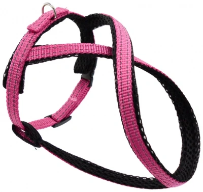 Шлейка (Зооэкспресс) 5735 М FRESH LINE 20 мм капрон/сетка Х-образная, регулируемая от 50 до 65 см малиновая
