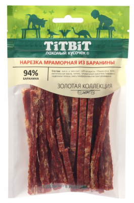 ТитБит Золотая коллекция нарезка мраморная из баранины для собак 80 г