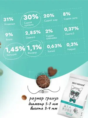 Best Dinner Puppy Sensible  1,5кг ягненок с ягодами сухой для щенков мелких пород (407330) фото