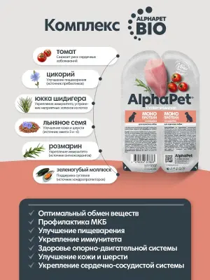 AlphaPet Superpremium Monoprotein (АльфаПет) 0,1кг индейка мясные кусочки в соусе для собак (657883) фото