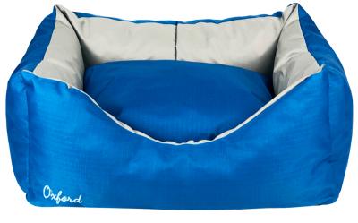 Лежанка (Зооэкспресс) 758113 пухлик «Oxford» №1 двухсторонняя 43*32*21 см синий/серый
