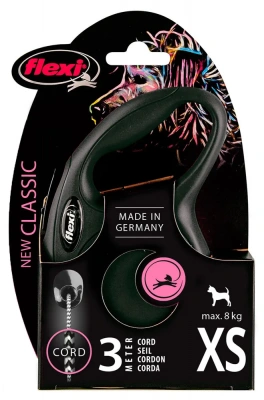 Рулетка (Flexi) Classic XS трос 3м до 8кг черный фото