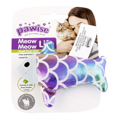 Игрушка (Pawise) 28313 Рыбка для кошек блестящая с кошачьей мятой (1/48)