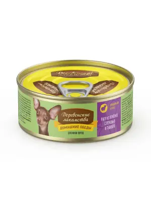 Деревенские лакомства Домашние обеды 0,1кг рагу ягненка с печенью и тыквой консервы для собак (76135450) фото