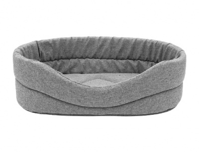 Лежанка (Зооэкспресс) овальная "NORD" 722162 мебельная ткань №6 68*52*15 см серый