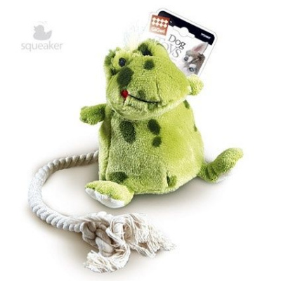 Игрушка д/собак "Лягушка" с пищ., с тен.мячом внутри, 12 см, плюш/верев./теннис.м-л (И-75062)