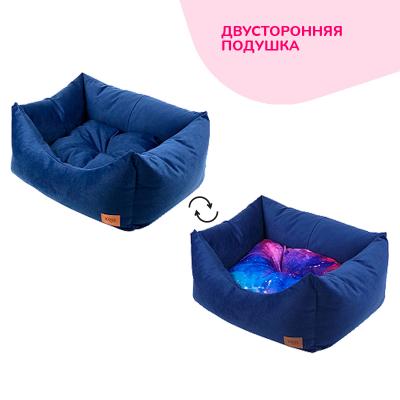 Лежанка (Зооэкспресс) 732331 пухлик "Космос" мебельная ткань №3 55*40*23 см синий фото
