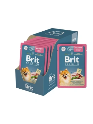 Brit Premium 0,085кг кролик и брусника в соусе, пауч для взрослых стерилизованных собак мини пород (53087) фото