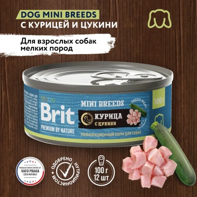 Brit Premium by Nature 0,1кг курица цукини консервы для взрослых собак мелких пород (48960) Brit Premium by Nature 0,1кг курица цукини консервы для взрослых собак мелких пород (48960)