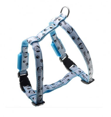 Шлейка (V.I.Pet) светящаяся Собачки и лапки, 15 мм, (27-37/35-43 см) 14-3405M