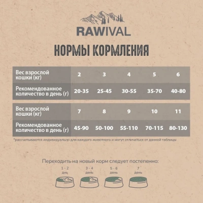 RAWIVAL Finest from the Sky утка и индейка для взрослых кошек, 0,4 кг фото RAWIVAL Finest from the Sky утка и индейка для взрослых кошек, 0,4 кг фото