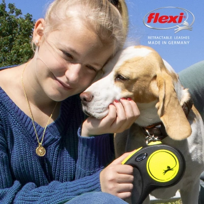 Рулетка (Flexi) New Neon S ремень 5м до 15кг желтый фото