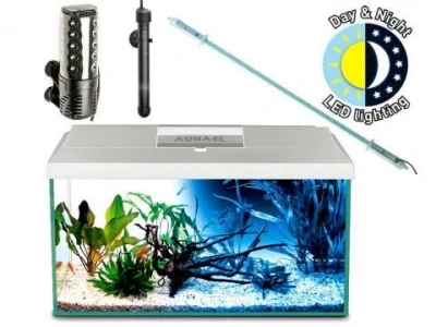 Аквариум (AQUAEL) Leddy Set Plus D&N 2.0 60 54л (60*30*30) с нижней рамкой белый прямой фото