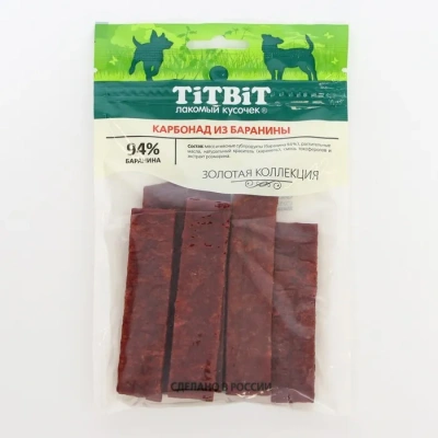 TiTBiT 0,07кг Золотая коллекция карбонад из баранины для собак