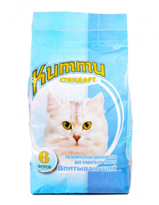 Наполнитель (Китти) 6л стандарт минеральный впитывающий для кошек фото