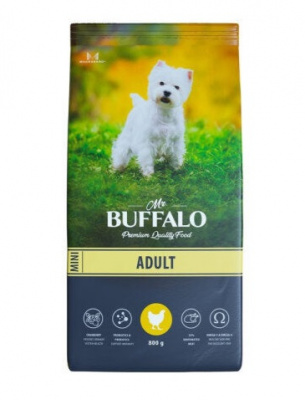 Баффало Mr.Buffalo Adult Mini 0,8кг с курицей сухой корм для собак мини пород (078823) фото Баффало Mr.Buffalo Adult Mini 0,8кг с курицей сухой корм для собак мини пород (078823) фото