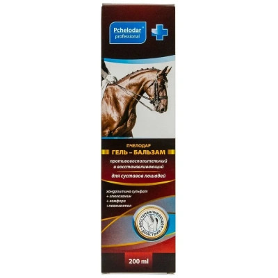 Гель-бальзам (Пчелодар) противовоспалительный и восстанавливающий для суставов лошадей, 200мл  фото Гель-бальзам (Пчелодар) противовоспалительный и восстанавливающий для суставов лошадей, 200мл  фото
