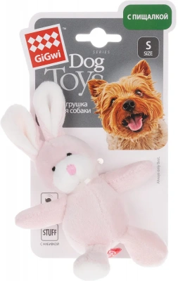Игрушка (GiGWi) 75119 Заяц с пищалкой 11см для собак, серия PLUSH FRIENDZ Игрушка (GiGWi) 75119 Заяц с пищалкой 11см для собак, серия PLUSH FRIENDZ