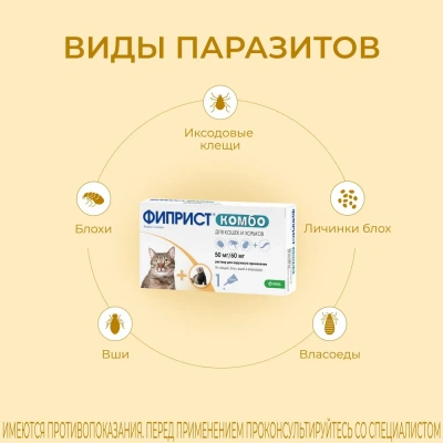 Фиприст Комбо 0,5мл (1пип) для кошек и хорьков (ЛИЦЕНЗИЯ) фото Фиприст Комбо 0,5мл (1пип) для кошек и хорьков (ЛИЦЕНЗИЯ) фото