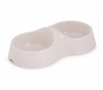 Миска (Zoo Plast) 0,2л двойная для кошек, бежевая (25*24*23,5см) фото