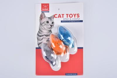 Игрушка (Nunbell) набор  Мышки натуральный мех 3шт 12/5х3х3см для кошек фото