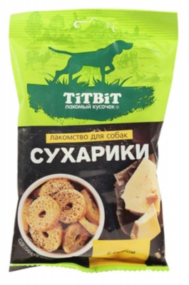 TiTBiT 0,055кг сухарики с сыром лакомство для собак TiTBiT 0,055кг сухарики с сыром лакомство для собак