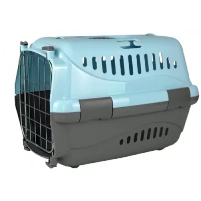 Переноска (Зооэкспресс) 17411 для животных "Турне" S АВИА с металлической дверцей  42*29*29,5 см голубая