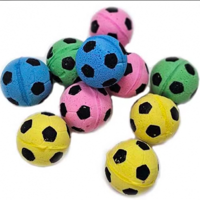 Keiko М2 Игрушка для кошек Мячик футбольный Eva разного цвета 4см (1/20)