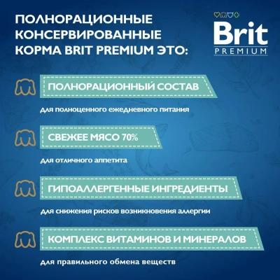 Brit Premium by Nature 0,1кг с мясом индейки и семенами чиа консервы для кошек (51243) фото Brit Premium by Nature 0,1кг с мясом индейки и семенами чиа консервы для кошек (51243) фото