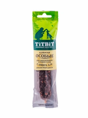 TiTBiT 0,030кг лакомство колбаски Особые с омега 3/6  для собак маленьких и средних пород фото