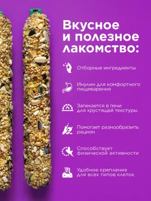 Rio 0,075кг*2шт палочки для средних попугаев с медом и орехами фото
