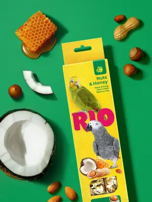 Rio 0,09кг*2шт палочки для попугаев  с медом и орехами фото