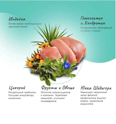 Best Dinner Cat Adult Holistic Hypoallergenic Sterilised 1,5кг индейка с мятой сухой корм для стерилизованных кошек (405466) фото