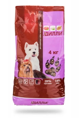 Дилли 4кг сухой корм для взрослых собак мелких пород (006952) фото