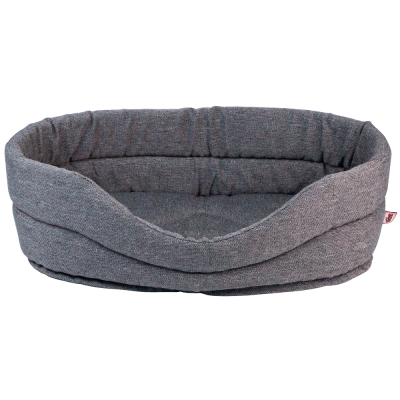 Лежанка (Зооэкспресс) овальная "NORD" 722132 мебельная ткань №3 49*33*14 см серый