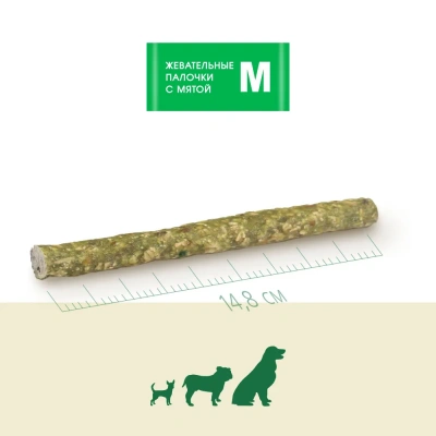 TiTBiT 0,017кг жевательные палочки лакомство с мятой для собак М (17г х  25шт) фото