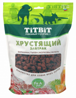 TiTBiT 0,7кг Завтрак хрустящий с бараниной для собак всех пород TiTBiT 0,7кг Завтрак хрустящий с бараниной для собак всех пород