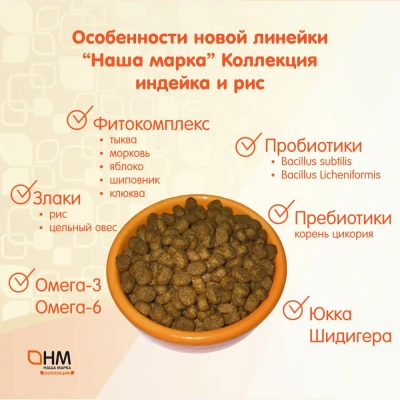 Наша Марка Коллекция 10кг с индейкой и рисом сухой корм для стерилизованных кошек (775674) фото