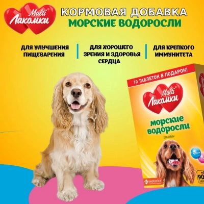 МультиЛакомки 0,05кг Морские водоросли 100таб для собак кормовая добавка фото