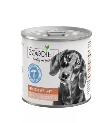 809141007 Корм влажный полнорационный диетический для собак Zoodiet Perfect Weight Turkey Gizzards/Желудочки индюшиные, 240 г