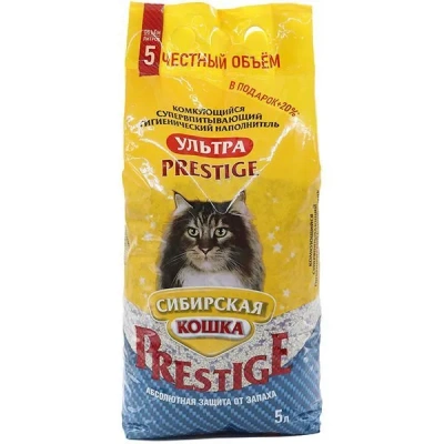 Наполнитель (Сибирская Кошка) 5л Ультра PRESTIGE комкующийся АКЦИЯ +20% (цеолит + силикагелевый ароматизатор) фото Наполнитель (Сибирская Кошка) 5л Ультра PRESTIGE комкующийся АКЦИЯ +20% (цеолит + силикагелевый ароматизатор) фото