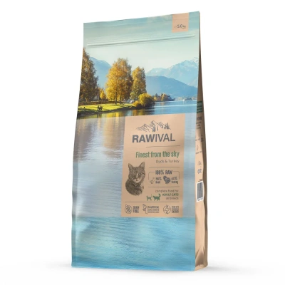 RAWIVAL Finest from the Sky утка и индейка для взрослых кошек, 5 кг фото