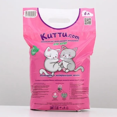 Наполнитель (Китти) 6л Китти.com минеральный впитывающий для кошек фото
